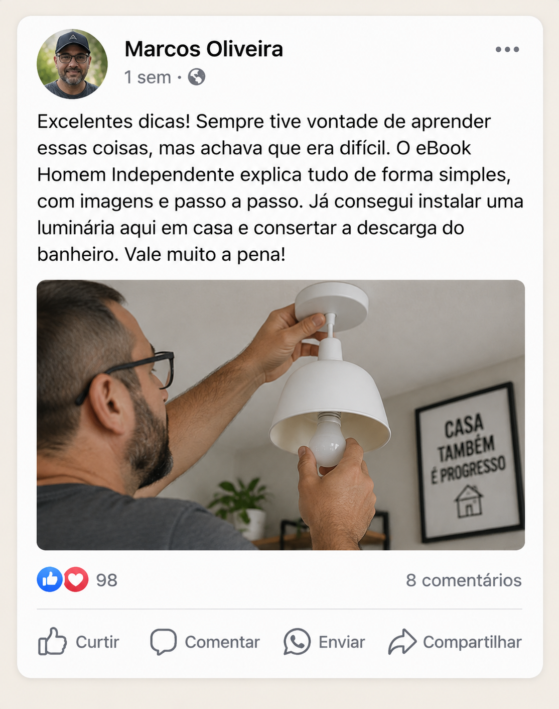 Prova social 02: mensagem de cliente sobre o livro