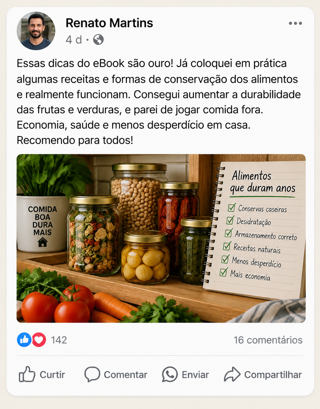 Prova social 05: mensagem de cliente sobre o livro