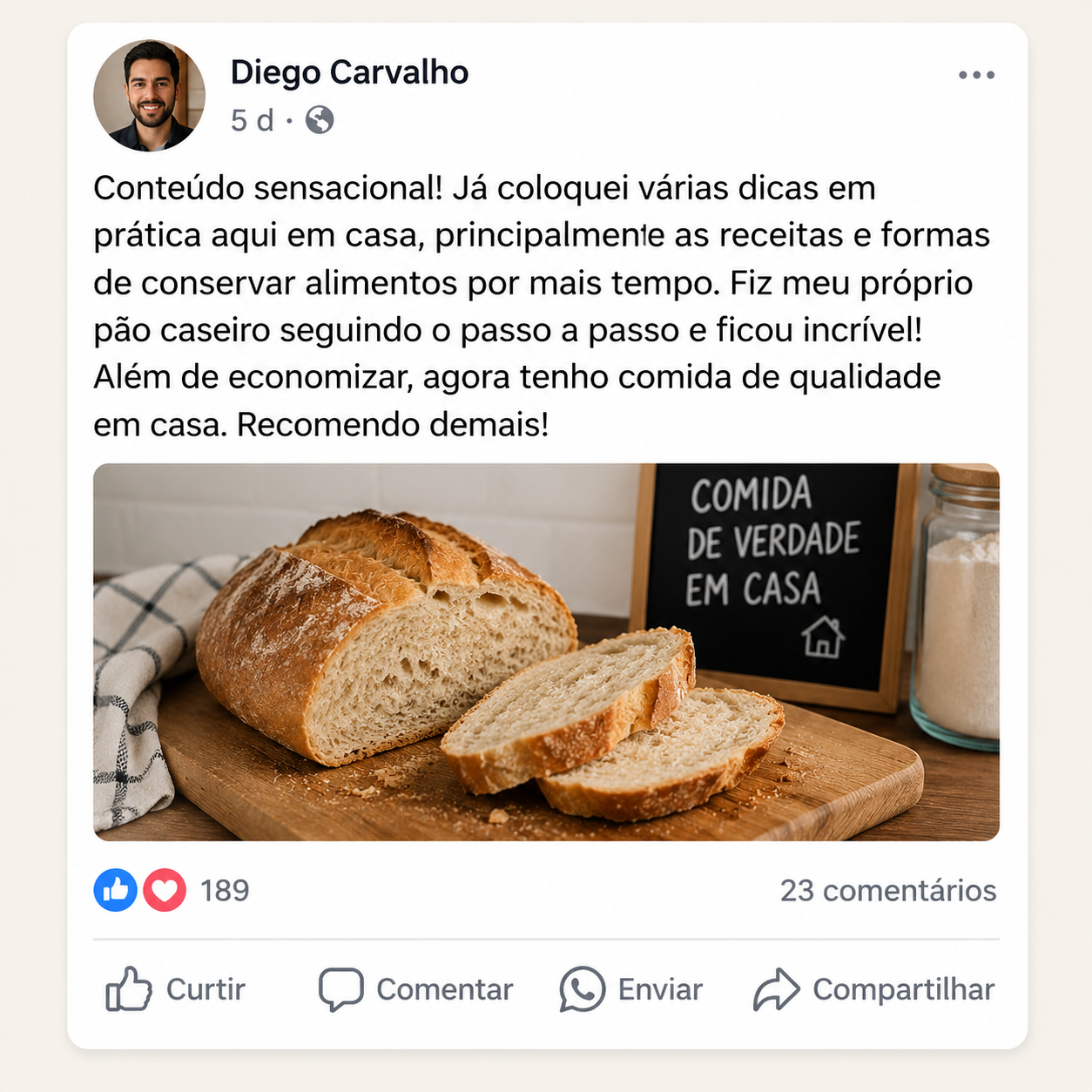 Prova social 06: mensagem de cliente sobre o livro